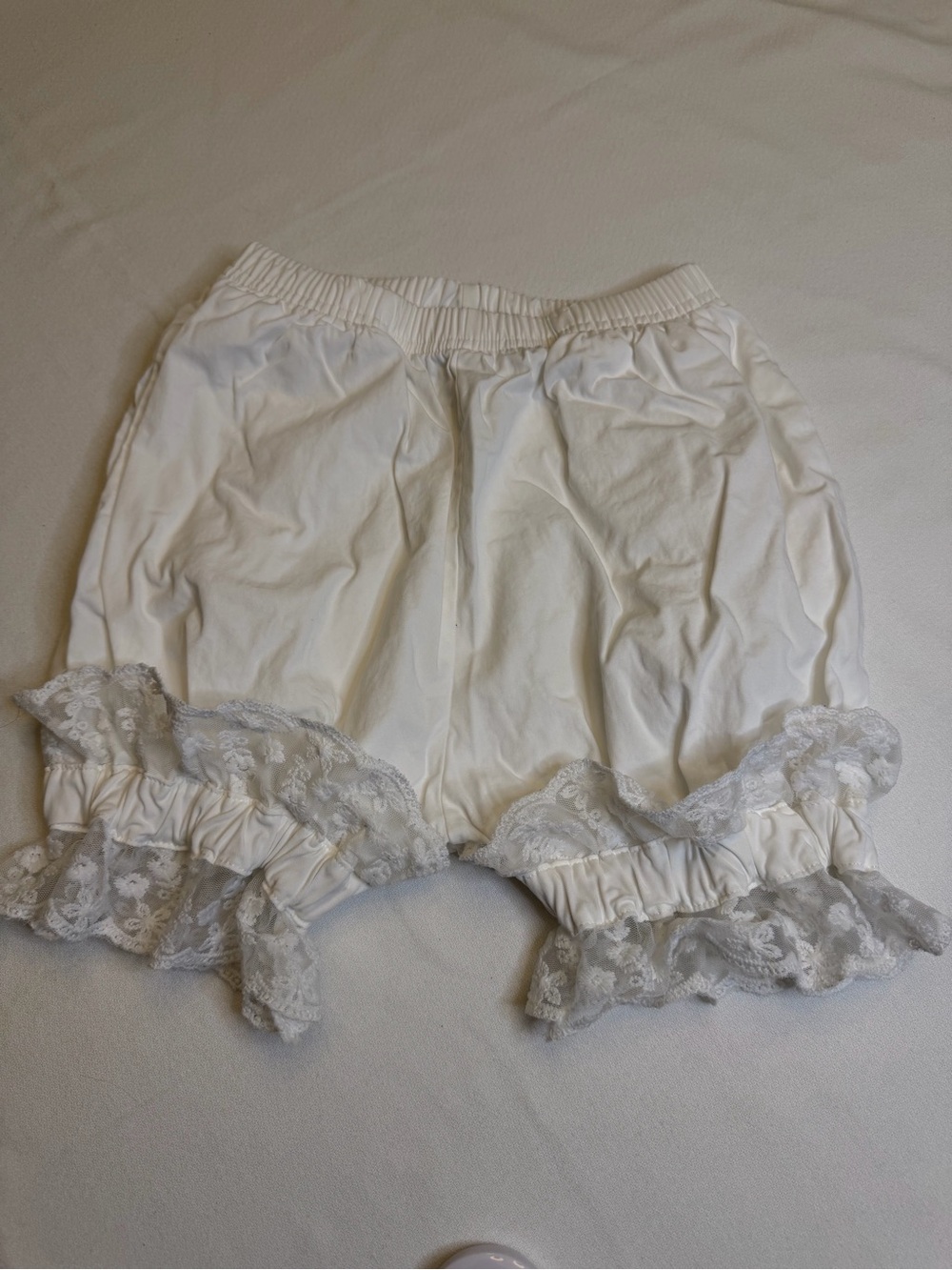Making Believe White Ruffle Lace Bloomers Pumpkin Shorts